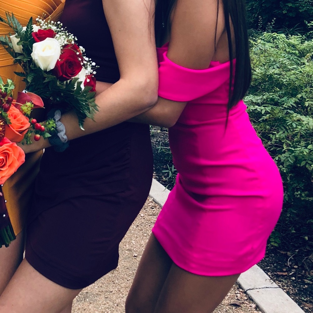 Hot pink revolve dress
